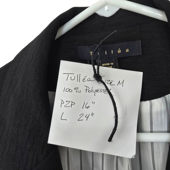 Tulléa Black One Button Collared Vest with Pockets Size Medium - Picture 5 of 7